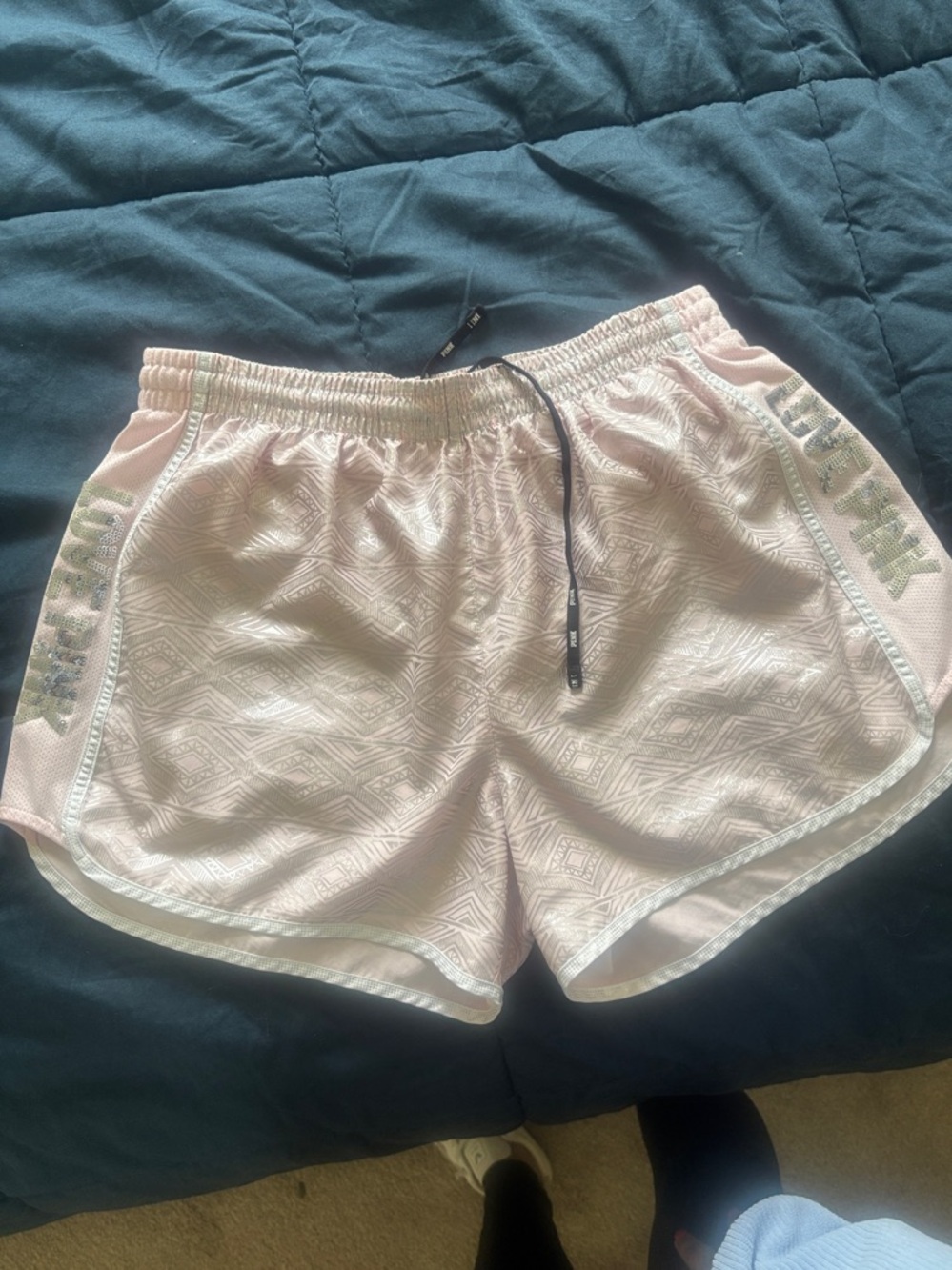 PINK Victoria's Secret Light Pink Athletic Shorts with Drawstring
